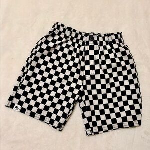 George Hats Black and White Checkered Walk Shorts